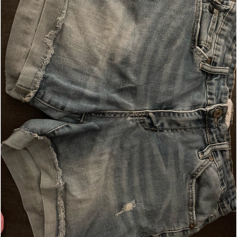 Distressed Denim light blue shorts